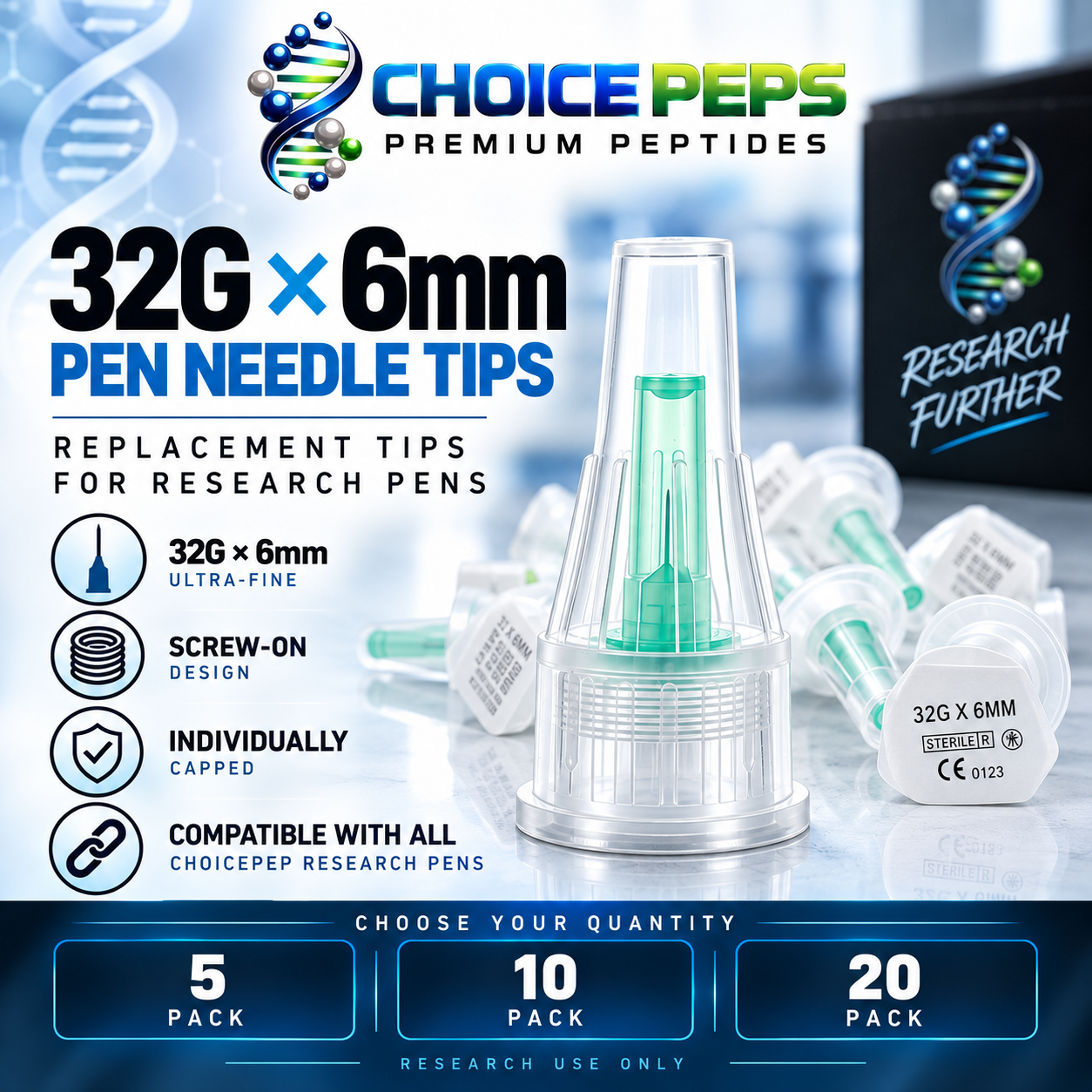 32g × 6mm pen needle tips